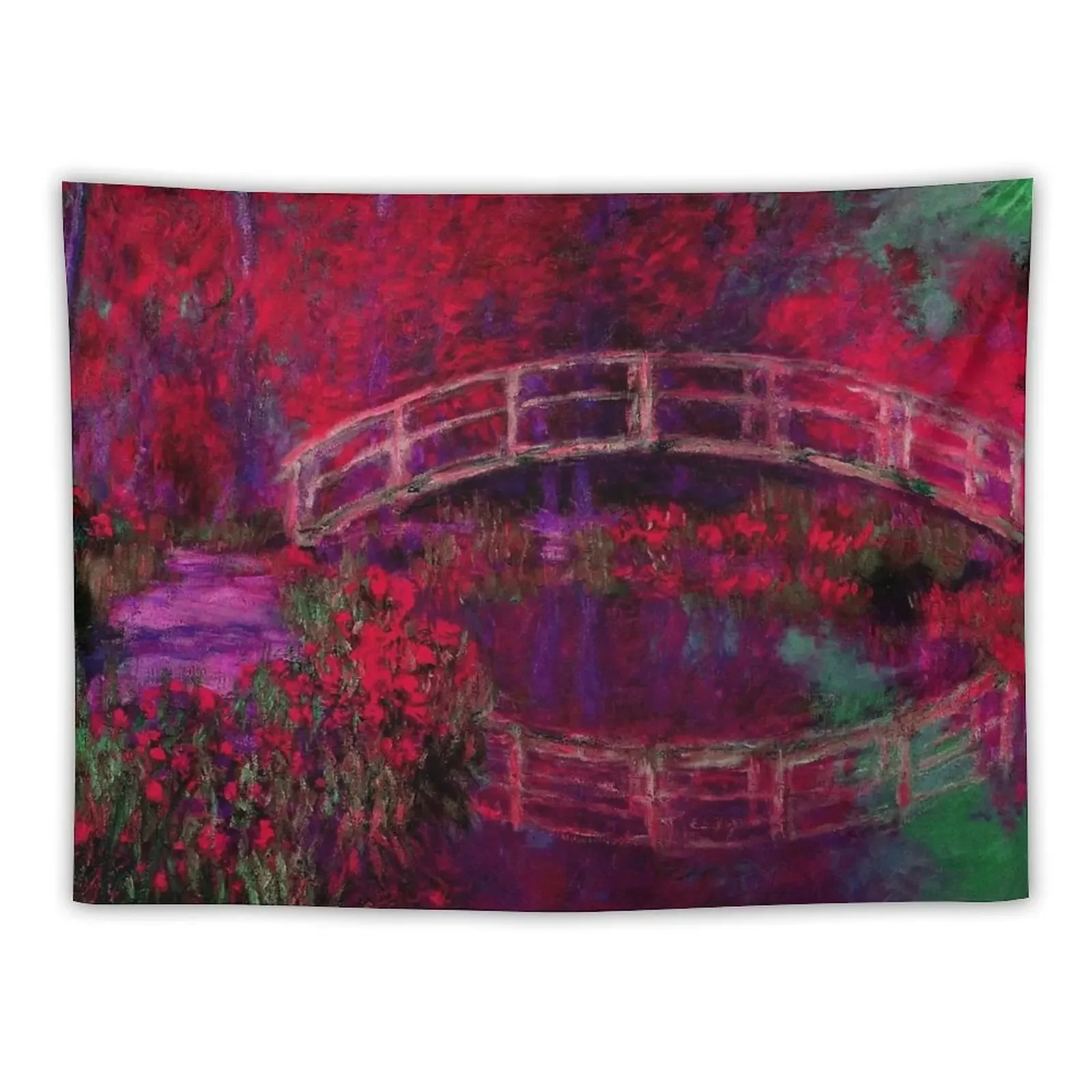 

Monet The Japanese Bridge (The Bridge in Monet's Garden) jewel tones Tapestry Decorative Wall Mural Anime Decor Tapestry