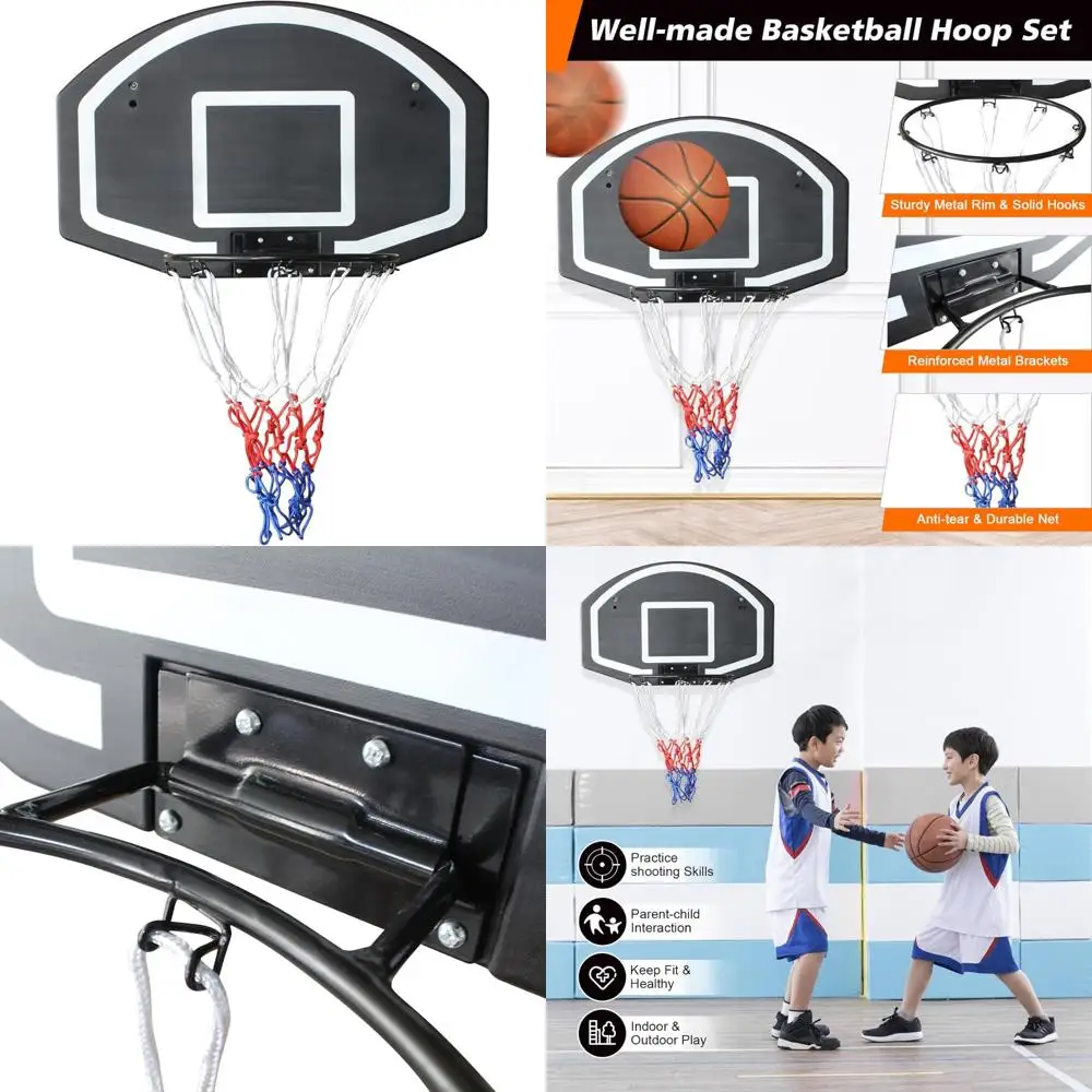 

Настенная баскетбольная игра в помещении и на открытом воздухе с большой устойчивой к ударам полиэтиленовой панелью размером 28,5 x 18 дюймов.