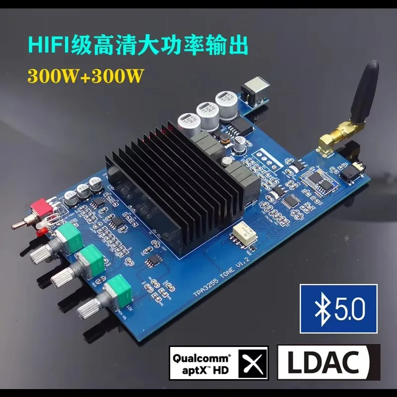 

Brzhifi New TPA3255 Audiophile HIFI Bluetooth 5.0 High Power Amplifier Board Digital Amplifier 300W+300W