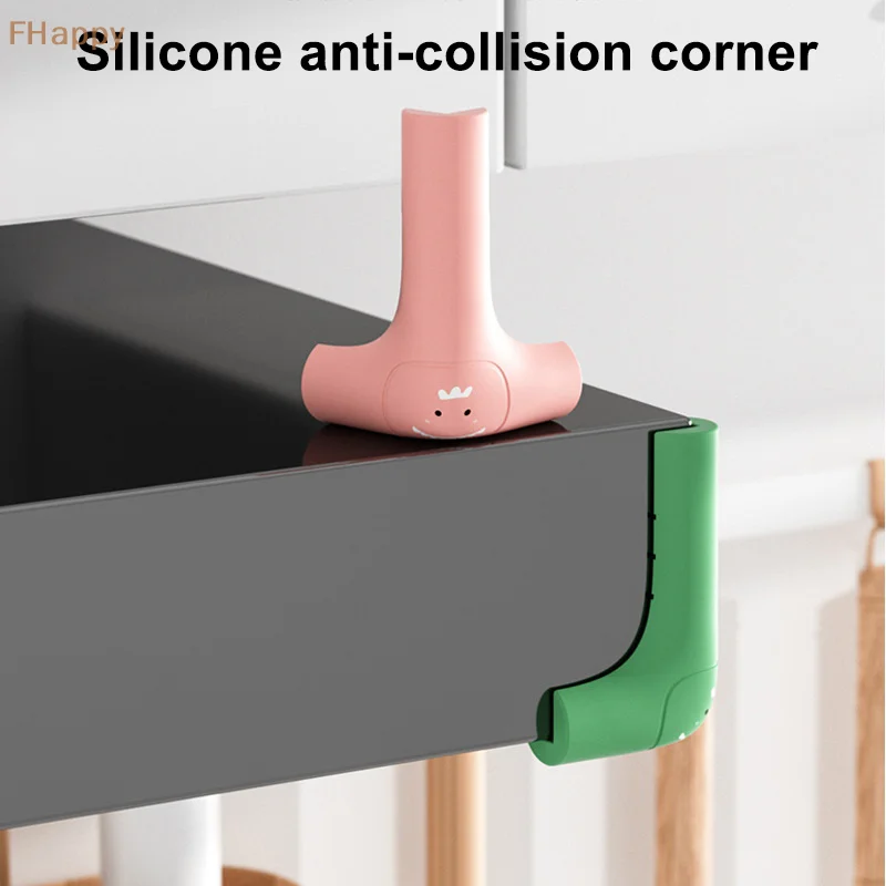 

4pcs Dinosaur Table Corner Protector Extended Self-adhesive Anti-collision Table Corner Multiple Colors Anti-bump