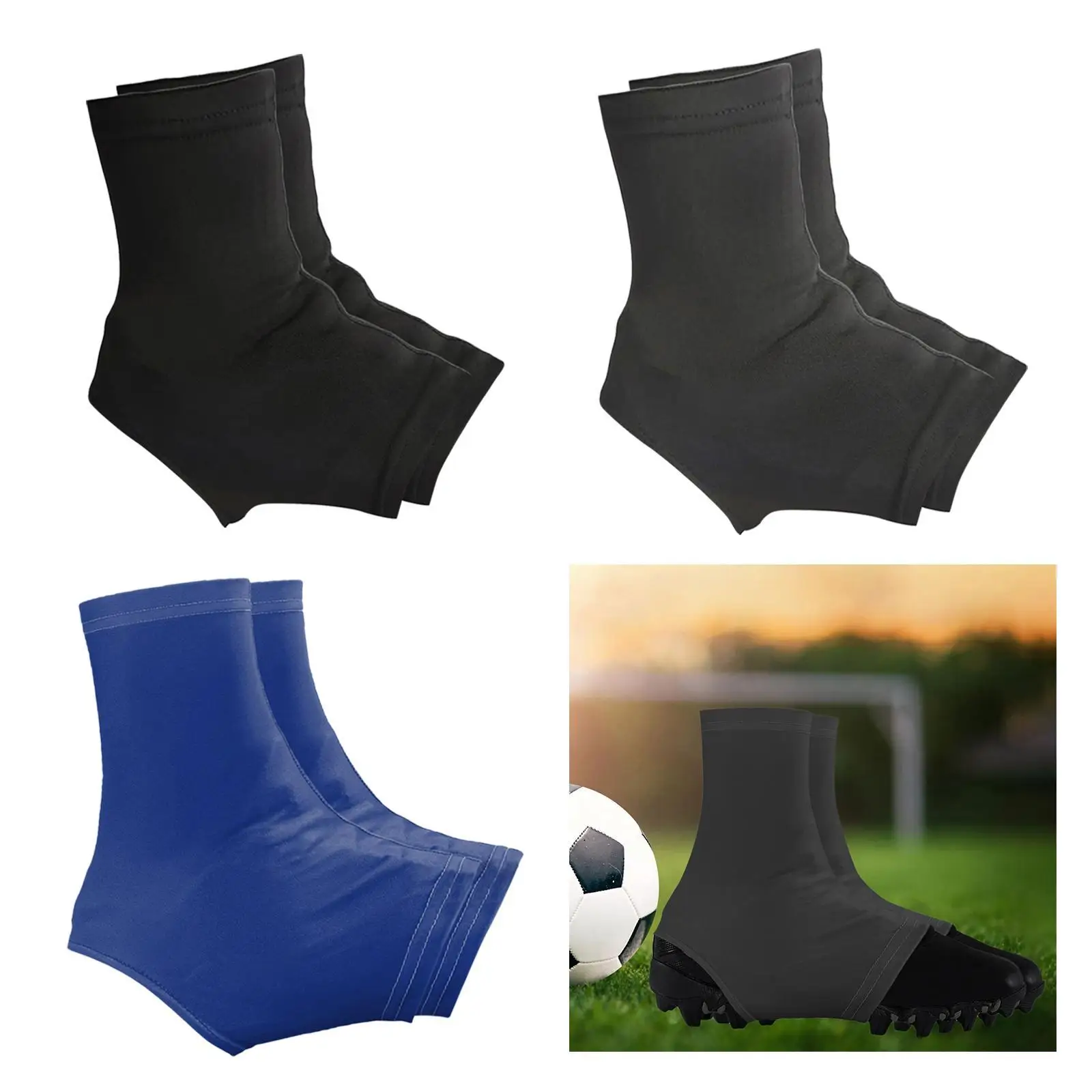 Description Picture 3 of item2x Football Cleat Covers Reusable Shoes Cover Nonslip Spats Cleat Sleeves for Turf Hockey Softball Soccer Field Hockey Boys Men