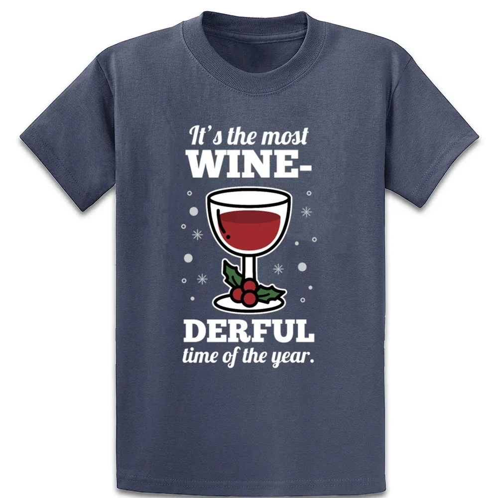 عيد الميلاد عيد الميلاد النبيذ سانتا كلوز الجان زوجين قصيرة الأكمام تي شيرت للرجال النساء تنفس عادية القطن الخالص فضفاض القمم