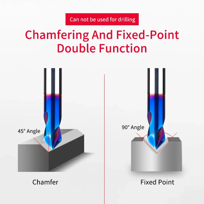 Chowmaster HRC65 คาร์ไบด์ Spotting เจาะบิต 2 ขลุ่ย NANO เคลือบ 90 องศา 2-12 มม.เหล็กทังสเตน Center เจาะเครื่องตัด CNC