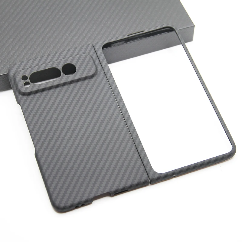 

Matte Genuine Carbon Fiber Case For Google Pixel Fold Bulletproof Hard Cover Ultra Thin Light Real Aramid Fiber Protective Shell