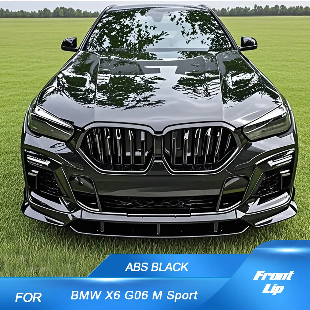 

Car Front Bumper Lip Spoiler Splitter For BMW X6 G06 M Sport 2020-2022 Front Bumper Lip Chin Splitters ABS Glossy Black