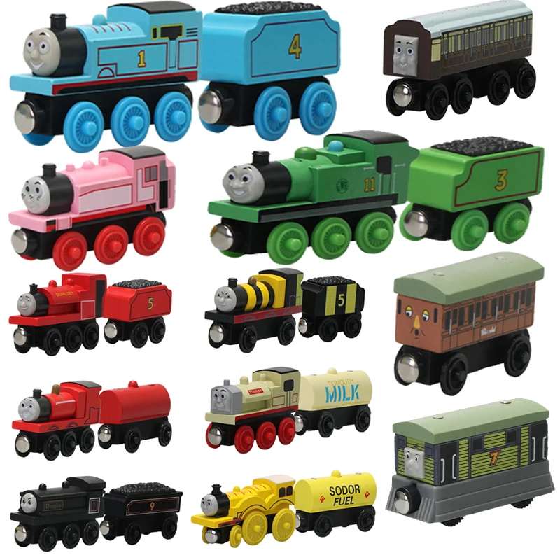 Thomas and Friends Diecast Magneti Alloy Train Wooden Toys Murdoch Bertie Connor Hiro Duck Locomotive Model Toys for Boys Gifts