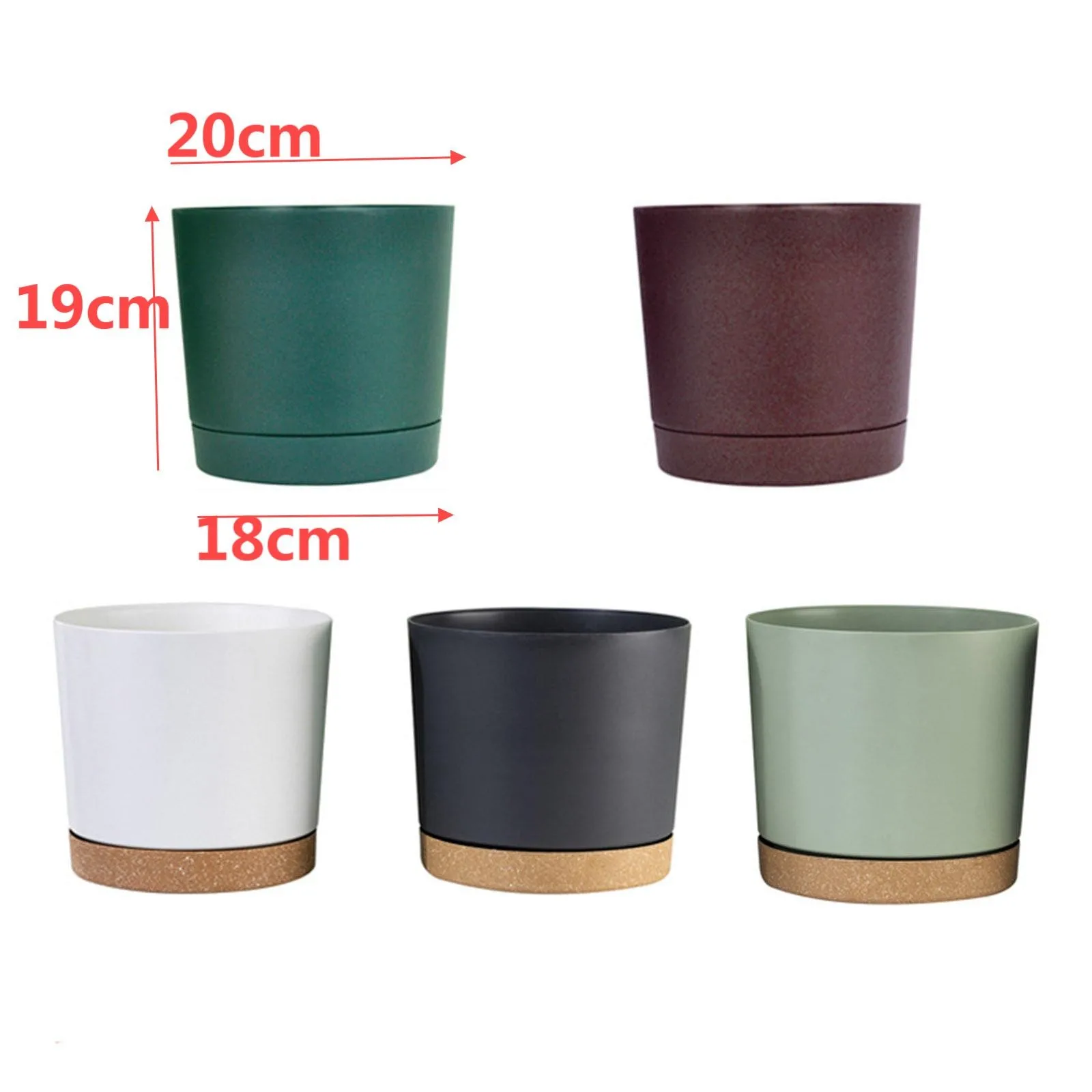 8 Inch Indoor Plastic Flowerpot Green Plant Breeding Home Decoration Balcony Planter Pot High Tube Floor Standing Vase Garden