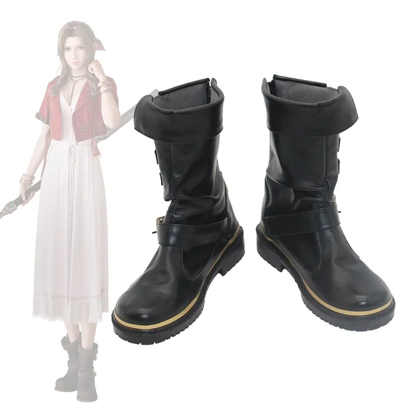 

Обувь для ролевых игр Aerith Gainsborough, обувь для косплея FF7 Remake Aeris, ботинки для Хэллоуина, карнавала, косплея, ботинки из искусственной кожи