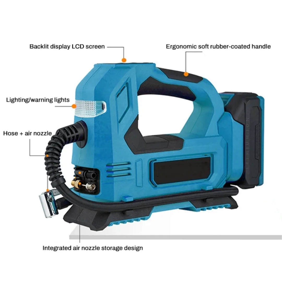 

Suitable for Makita 21V dual-powered 12V car air compressor digital display high-efficiency