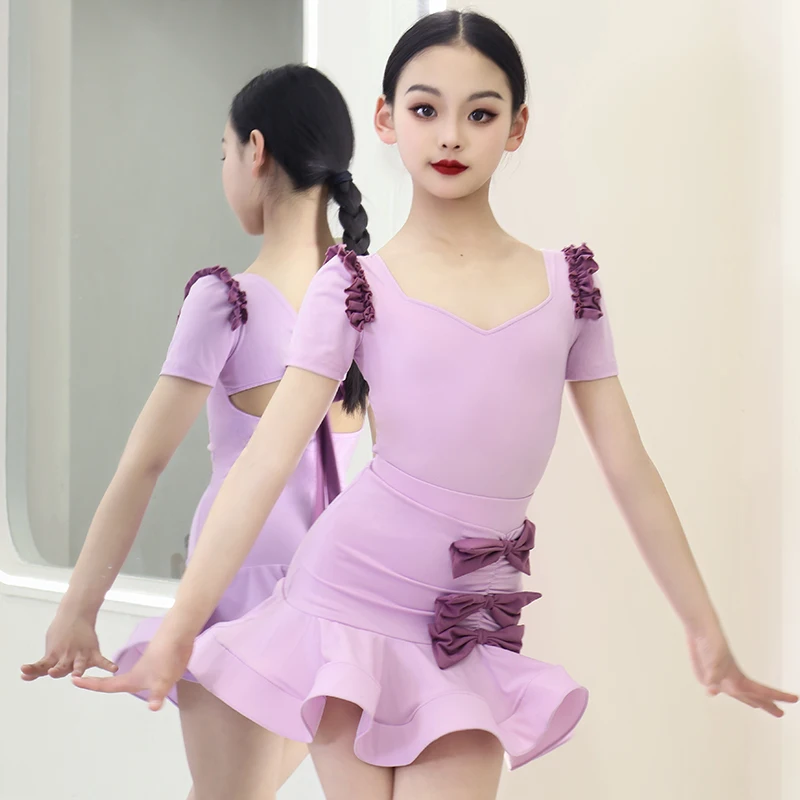 

Детский сценический костюм для латинских танцев для девочек, топ или юбка для бальных соревнований, детский костюм для профессиональных выступлений