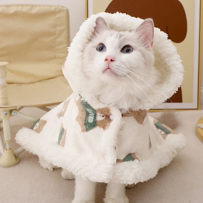 Cat cape cloak autumn and winter cover blanket blanket kitten sleeping small quilt Ragdoll blue cat sleeping bag pet pajamas