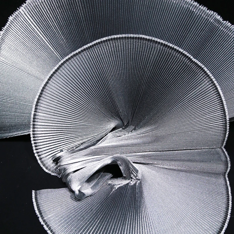 Parelmoer geplooide stof voor stijve podiumdecoratie Fashion Design DIY handgemaakte modelleringsdoek Diy naaien per meter