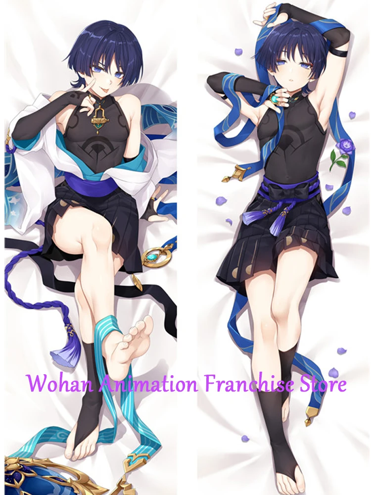 Dakimakura Anime Pillow Case Genshin Wanderer Pillow Cover Halloween Christmas Decoration 2023