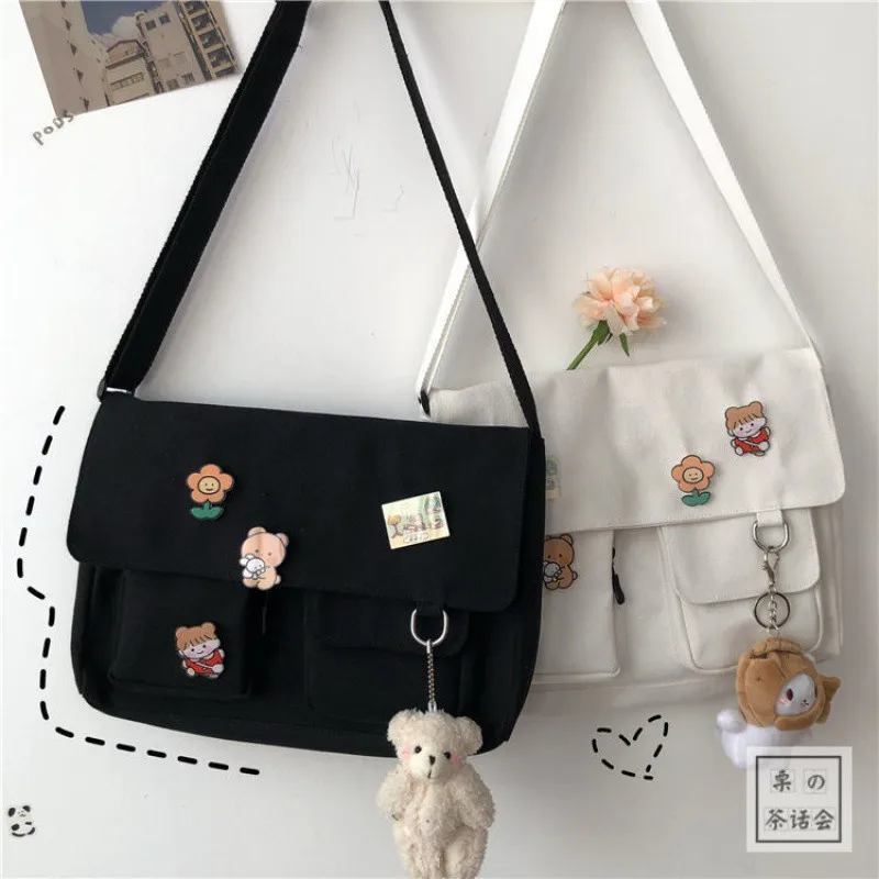 Japanese Harajuku Cute Retro Girl Messenger Shoulder Bag Canvas Student School Female