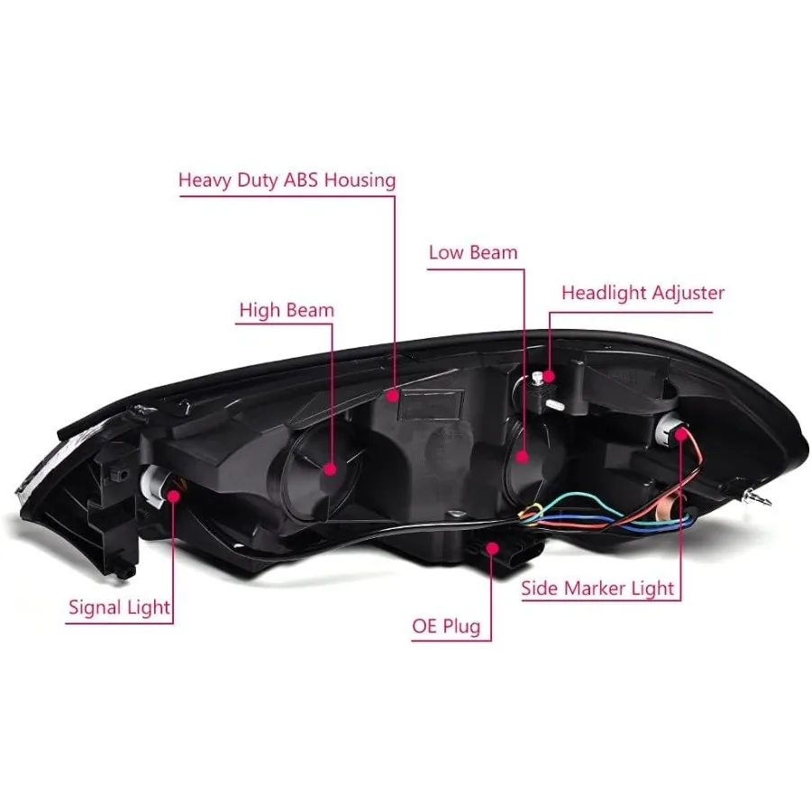 مصابيح تجميع المصابيح الأمامية المتوافقة مع تشيفي إمبالا 2006-2013 Fit Impala Limited 2014-2016 Fit Monte Carlo 2006-2007 Clear len #3