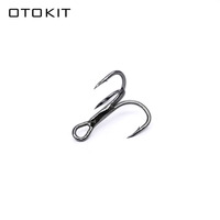 OUTKIT 5pcs/box ST41 Triple Strengthen Super Strong Twins Steel Alloy Sharp Lure Treble Hook Fishing Tackle Hook Fishing Box