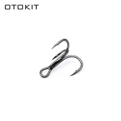 OUTKIT 5pcs/box ST41 Triple Strengthen Super Strong Twins Steel Alloy Sharp Lure Treble Hook Fishing Tackle Hook Fishing Box