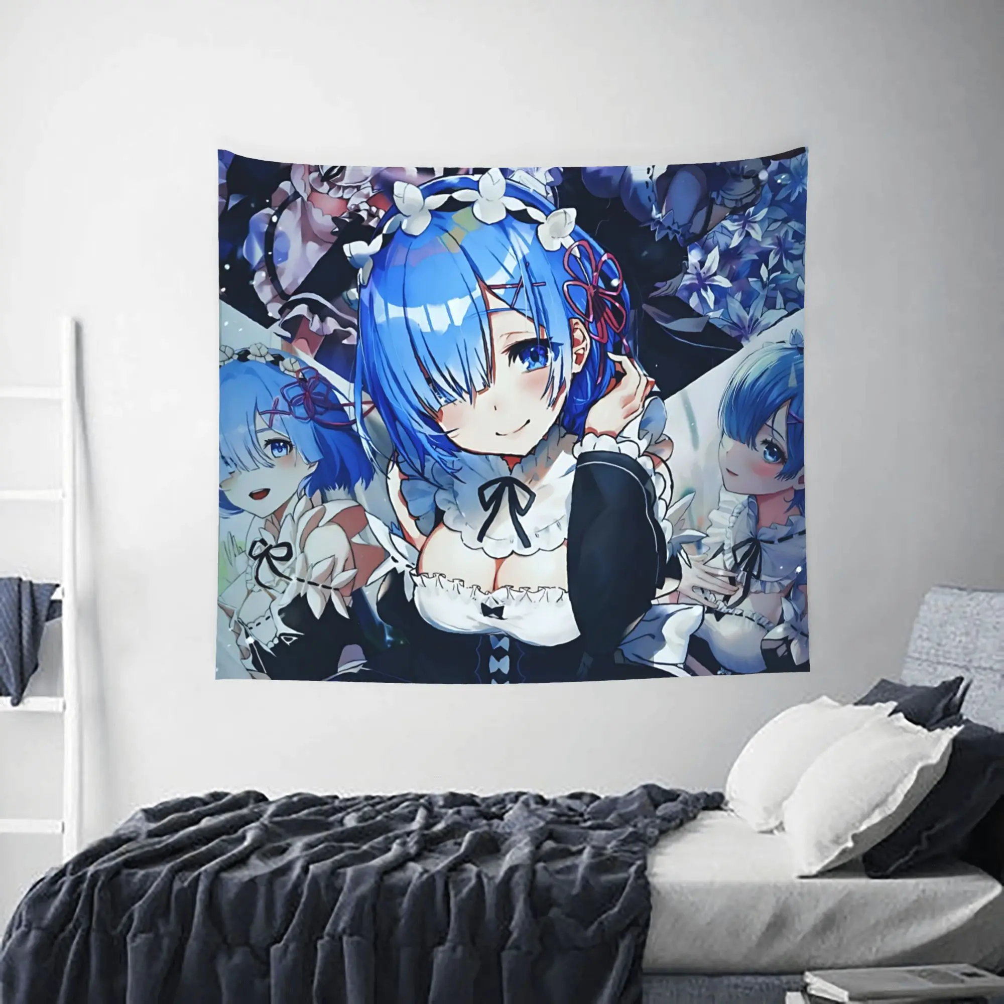 Re ZERO Anime Rem Customized Tapestry  Wall Hanging Blanket Tapestry Home Decor Items Wall Decorations
