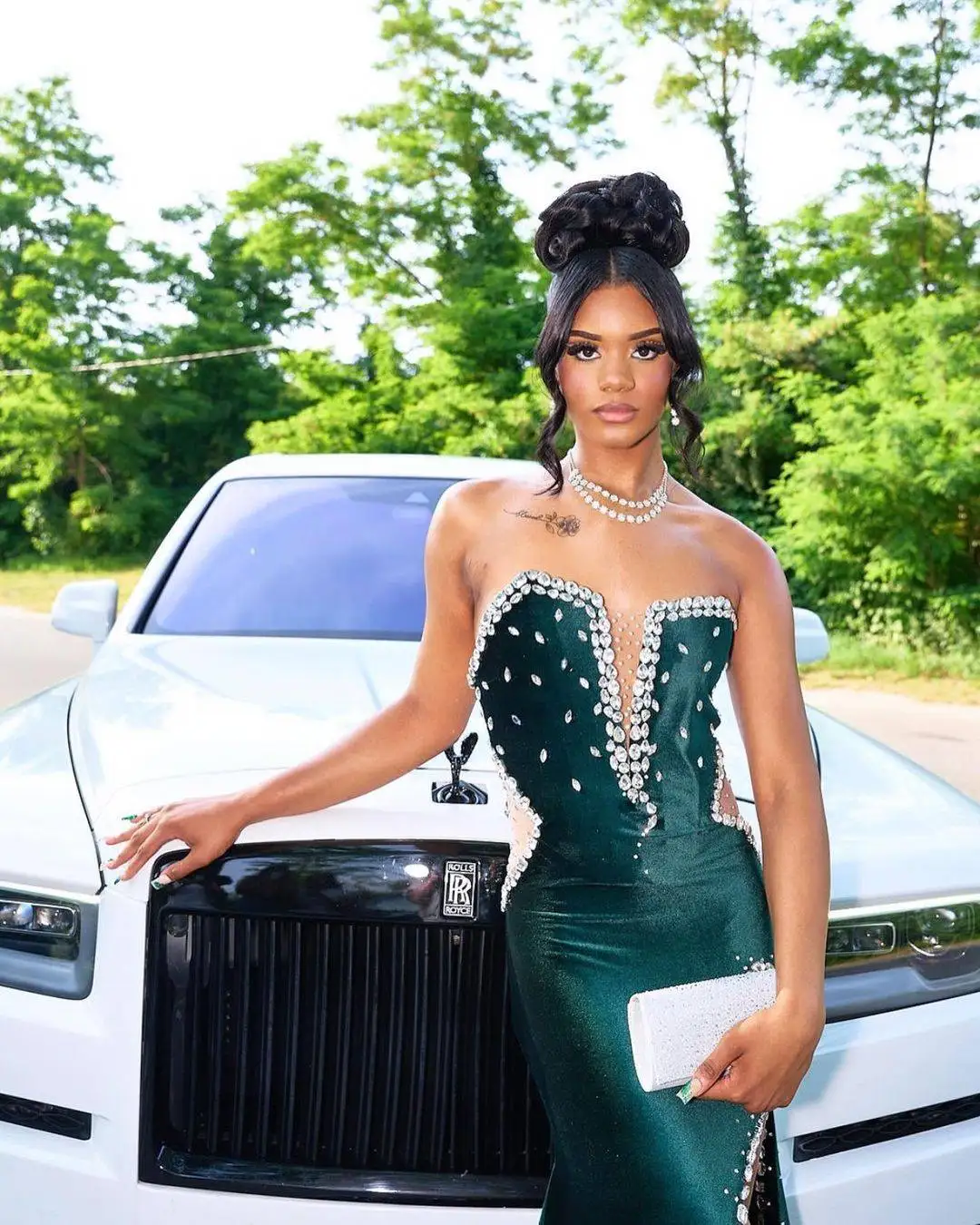 Vestidos de Fiesta de sirena de terciopelo verde oscuro, ilusión de cristal con cuentas, vestido de noche dividido lateral, vestidos de invitados de fiesta de cumpleaños