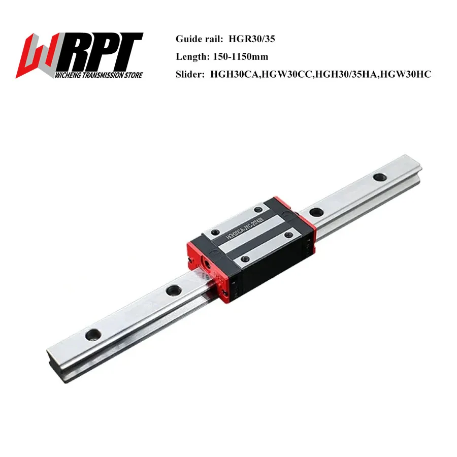 

1PC HGR30 HGR35 Square Linear Guide Rail 150mm-1150mm+1PC HGH30CA HGW30CC HGH30/35HA HGW30HC For CNC Router Engraving Parts