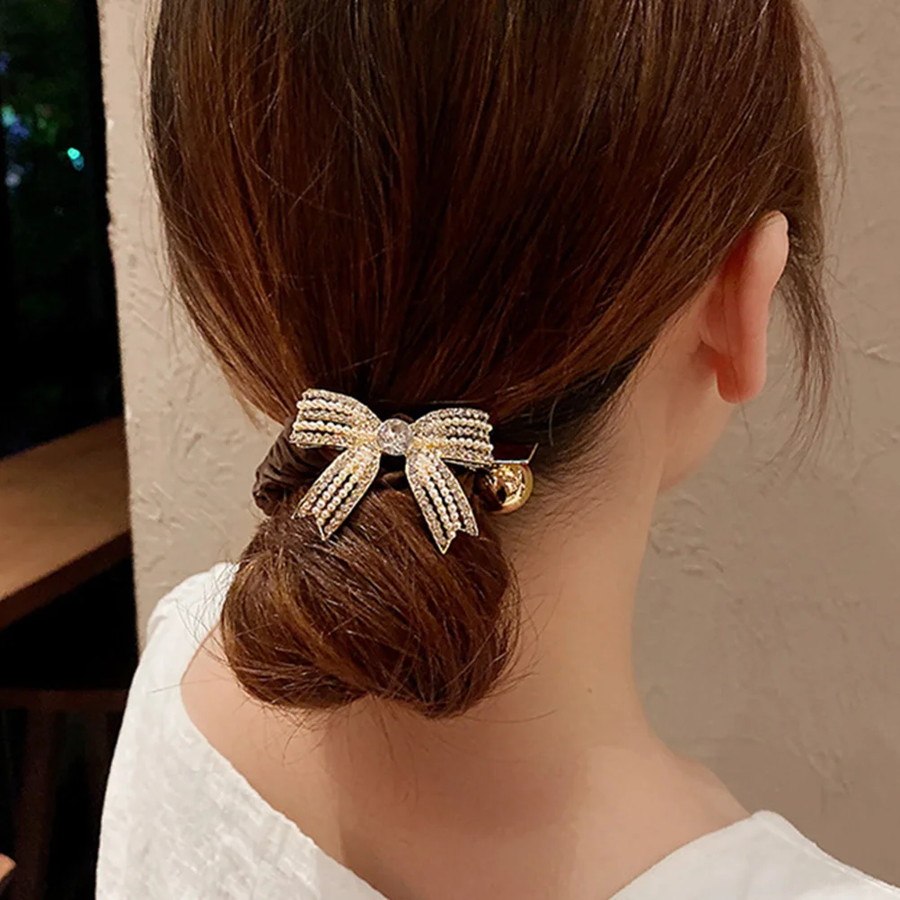

Bow Tie Elastic Hair Ring Ribbon Women Girl Decorative Scrunchies Stretchable Thin Thick Hair Fixing Party Daily Use Hairstyling