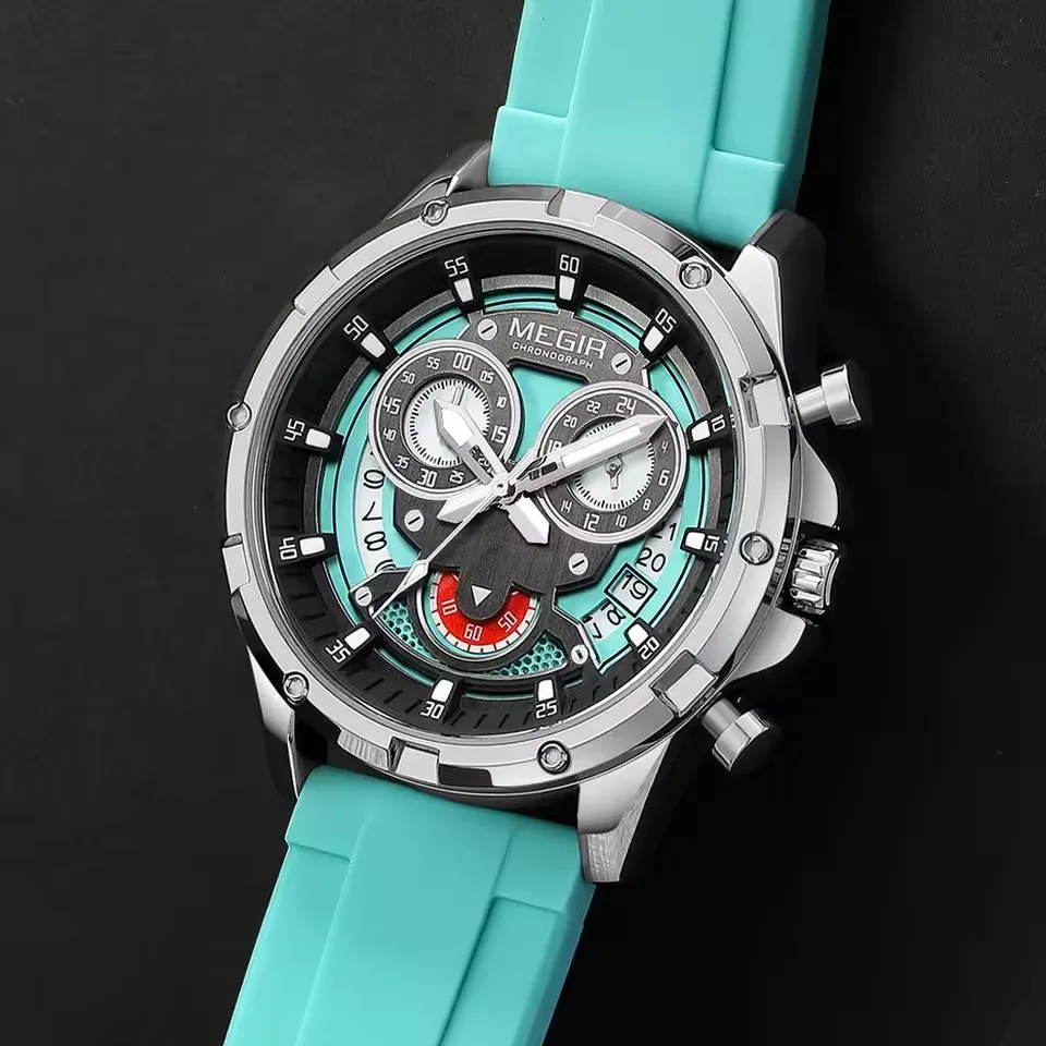

MEGIR 2248, оригинальные лучшие брендовые повседневные роскошные спортивные часы для мужчин, модные военные наручные часы, мужские часы, наручные часы с хронографом