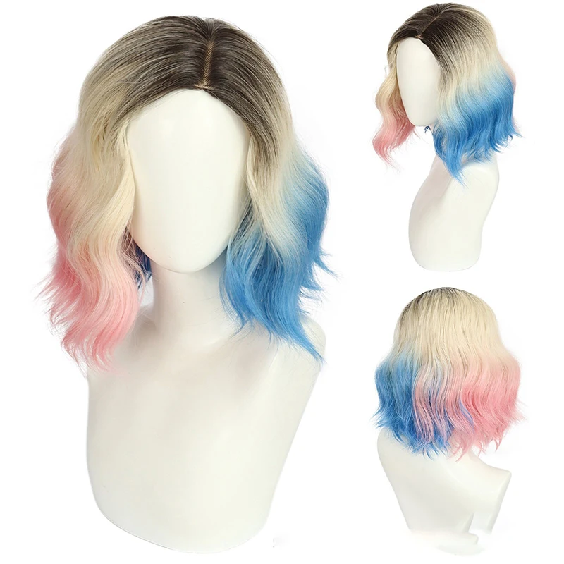 Peruka inspirowana postacią Enid Sinclair z serialu Wednesday, krótkie włosy, akcenty, nakrycie głowy, przebranie, sitcom, cosplay, peruka sceniczna.