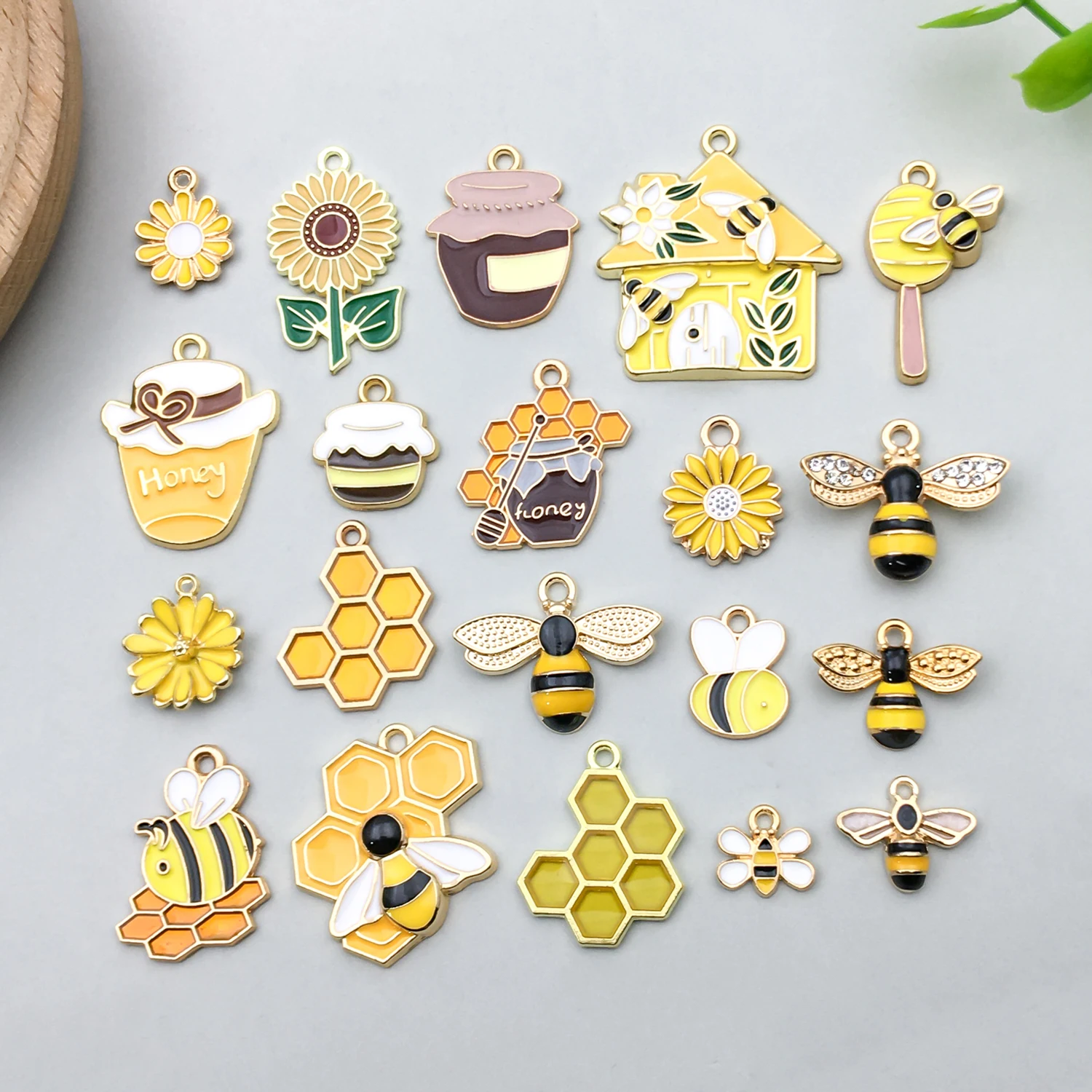  10/20 قطعة سلسلة النحل لطيف دلايات المعلقات منزل النحل العسل جرة سبائك الزنك المعلقات ل اليدوية DIY بها بنفسك مجوهرات اكسسوارات #1