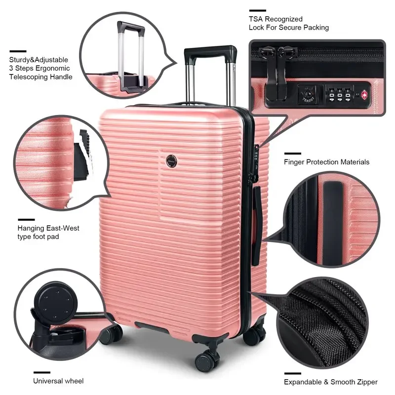 New Sparkly Gorgeous Gorgeous Sparkly 28 Inch Large Suitcase with Spinner Wheels TSA Lock Travel Rolling Luggage for an Unforg