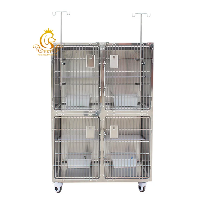 Custom Modular Dog Kennel Movable Large Animal Cat Dog Pet Cage Veterinary Stainless Steel Pet Cage