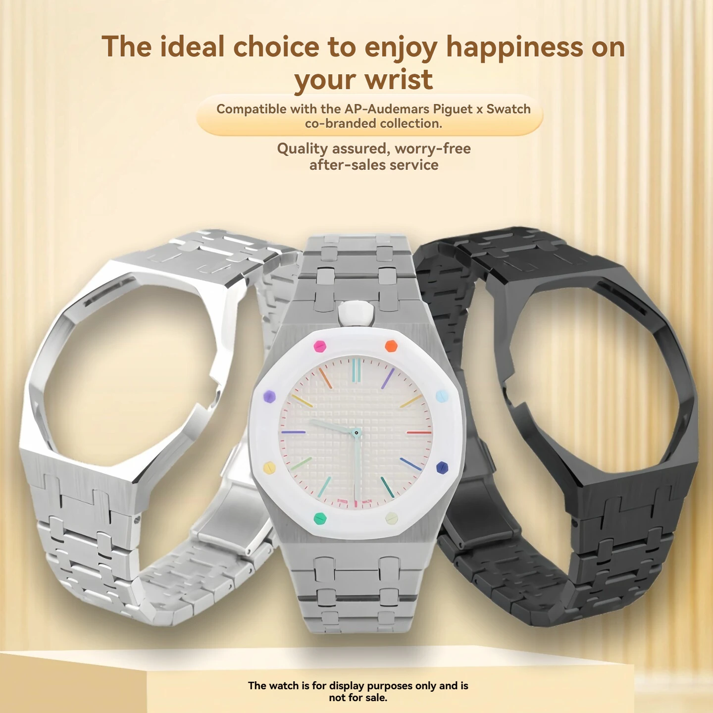 

Metal Case Strap For Swatch AP Royal Pop pocket watch modified metal case strap set Replacement Modified Accessories