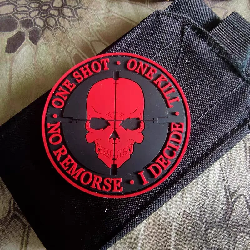 PVC Scharfschützen gewehr Klett verschluss Patch Persönlichkeit Schädel Moral Abzeichen Fadenkreuz Hut Stoff Patches taktische Rucksack Aufkleber