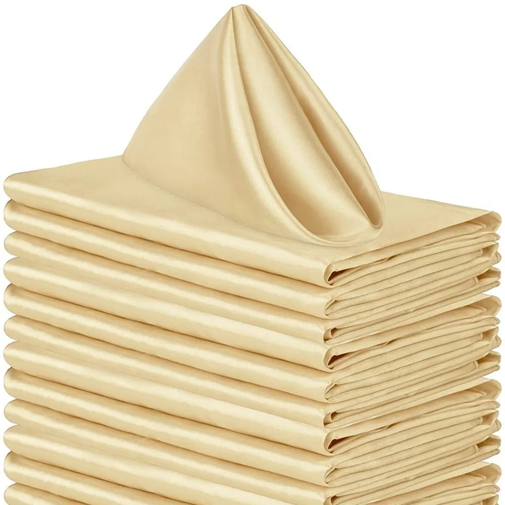 

10pcs Wedding Decoration 30x30cm Satin Napkin Washable Soft Dinner Napkins Reusable Table Napkins Event