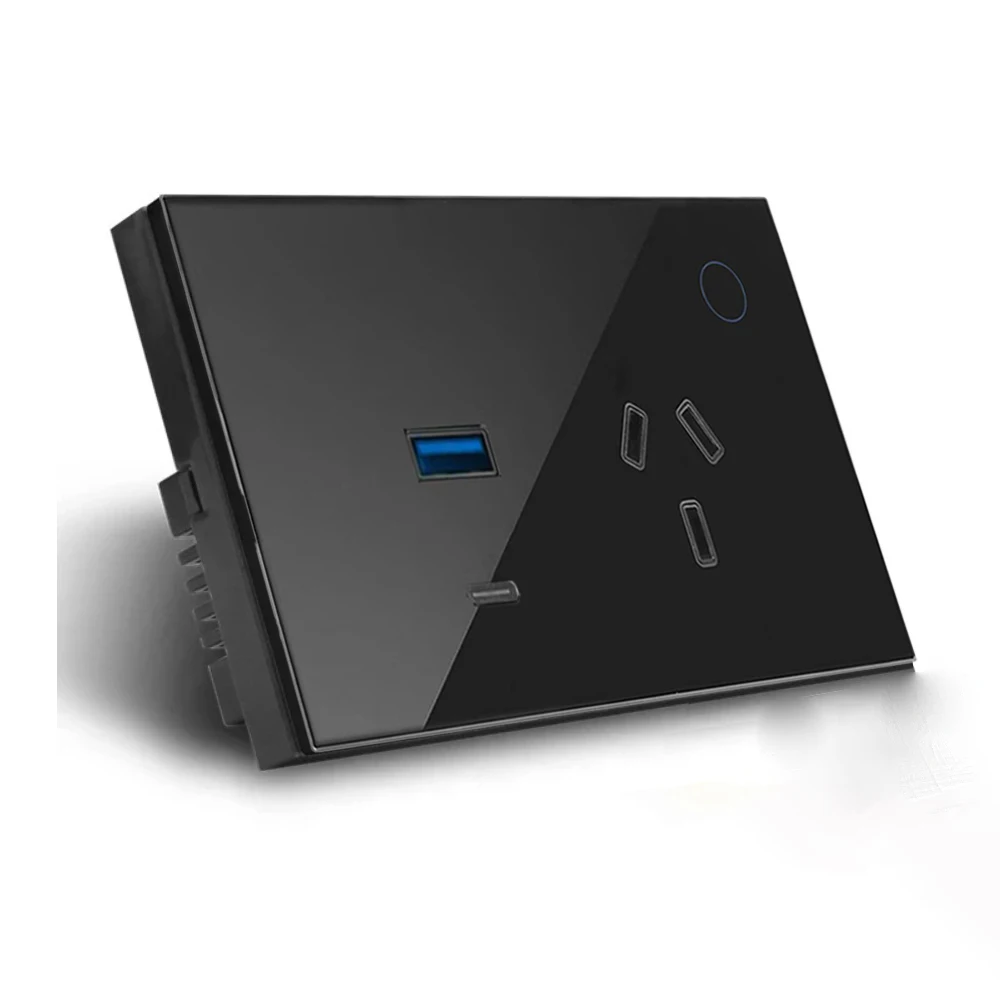 Imagem -04 - Shawader-au Tomada Inteligente Tomada Elétrica Usb Tipo-c Tomada Power Touch Controle Remoto sem Fio Alexa Google Home Tuya