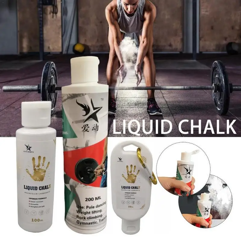 50/100/200/250ml Liquid Chalk Sports Magnesium Powder Grip Anti Slip Grip Lifting Cream for Fitness Weight Lifting Climbing Gym