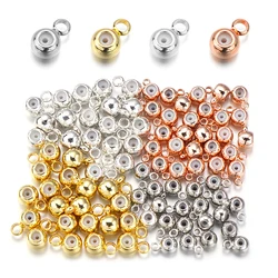 10pcs/lot Copper Silicone Stopper Positioning Beads Real Gold Plated Loose Spacer Beads For DIY Jewelry Making Bracelet Necklace