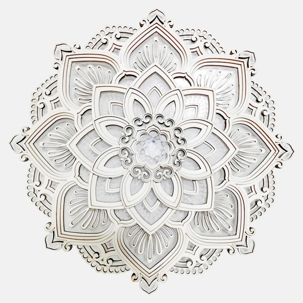 Atmosphere Yoga Room 3D Flat Night Light Wall Hanging Universal USB Color Changing Home Decor Ornament Mandala Lotus LED Lamp