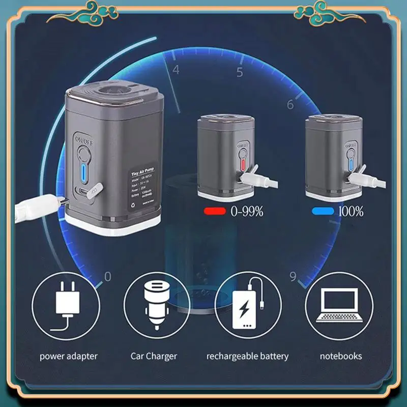 

Latest Air Pump Electric Air Pump With Lights Wireless Air Compressor USB Charging Inflator/Deflator Pumps For Outdoor Camping A