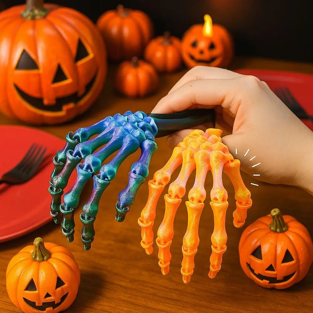 

3D Printed Movable Joint Skeleton Claw Spooky Flexible Halloween Skeleton Hand Articulated Joints Human Skeleton Palm Model