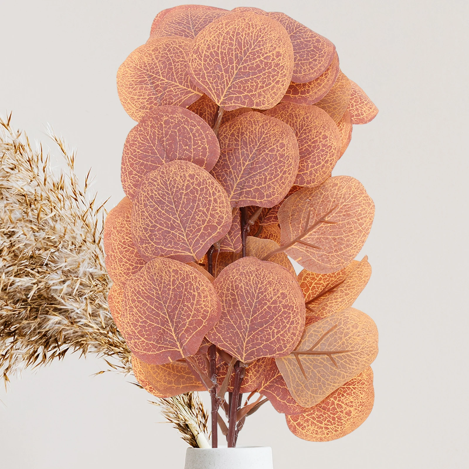 

4 Pcs Artificial Eucalyptus Leaves Decor Fall Wedding Greenery Stems Home Table Hawaii Parties Office Garden Bathroom Modern