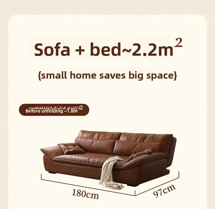DSA  furniture sailing sofa bed retro multi-functional foldable dual-purpose small apartment living room sofa view 3