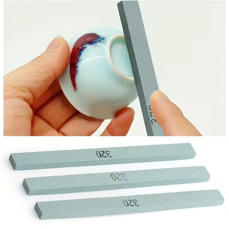 3 قطع صغيرة 320 شبكة من حجر كربيد السيليكون الزيتي قابلة للغسل، مناسبة للطحن والتلميع الناعم #1