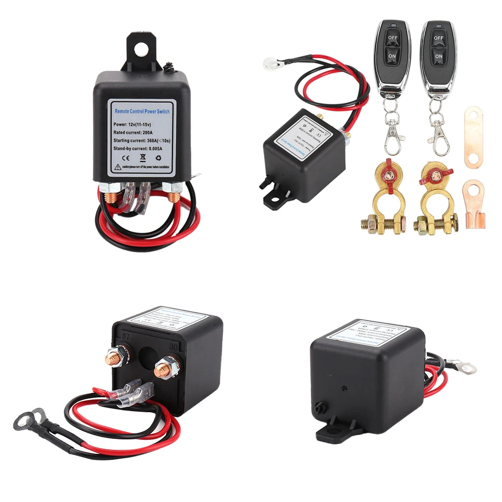 12V 200A High Current Master Battery Disconnect Switch Anti Theft Battery Disconnect Relay Shut Off Switch Prevent Battery Drain