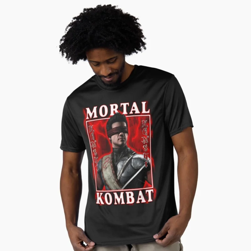 

Kenshi Vintage 90's Mortal Kombat Gift tee for gamer 100% cotton printed Men's Short Sleeve Graphic T-Shirt All size tops