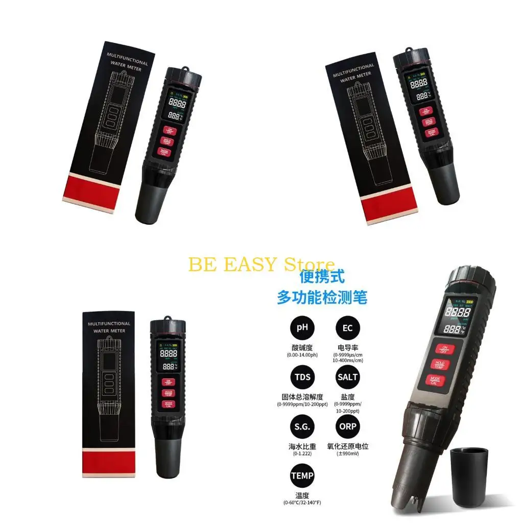 

E28F Tall Accuracy 7 Variable Water Quality Tester For Drinking Water Saltwater Pools Procedures Temperature Saltyness