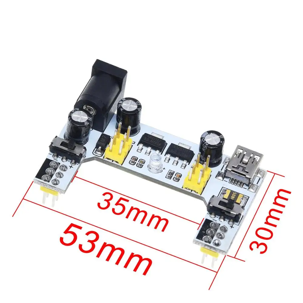 1/2/5PCS MB102 White Breadboard Power Supply Module 3.3V 5V for Arduino Solderless