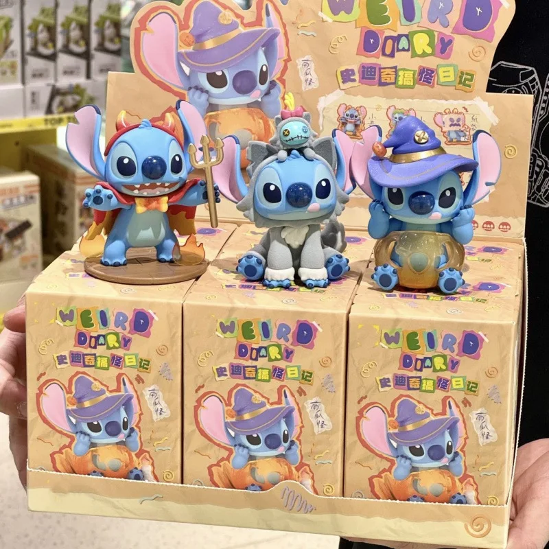 

Miniso New Style Stitch's Funny Diary Series Blind Box Stitch's Trendy Toy Dolls Desktop Ornaments Doll Girls Gift HalloweenGift