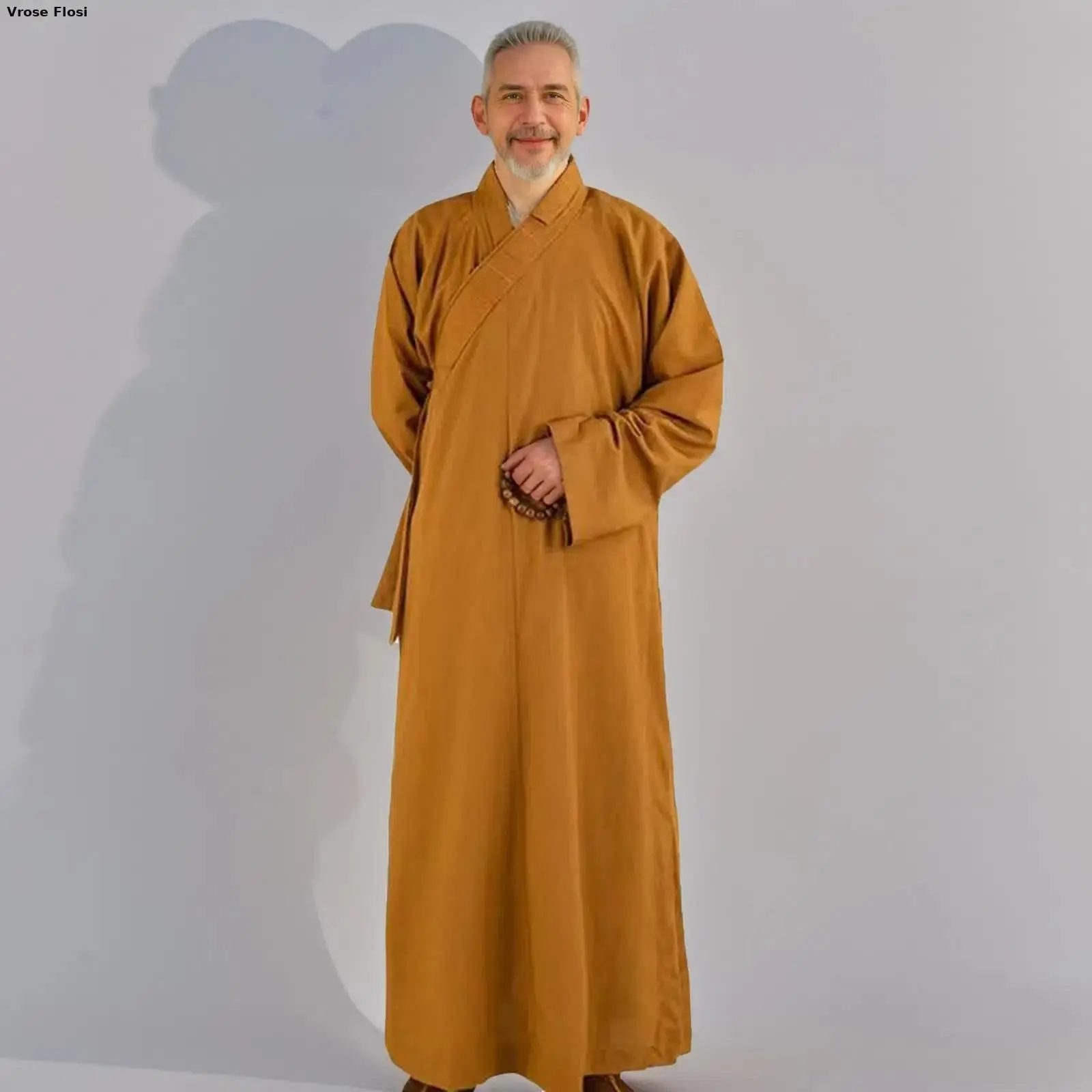 2024 neue traditionelle chinesische Kleidung lange Roben für Buddhismus Mönch buddhistische Kleidung für Erwachsene Männer Haiqing Meditation Kleid