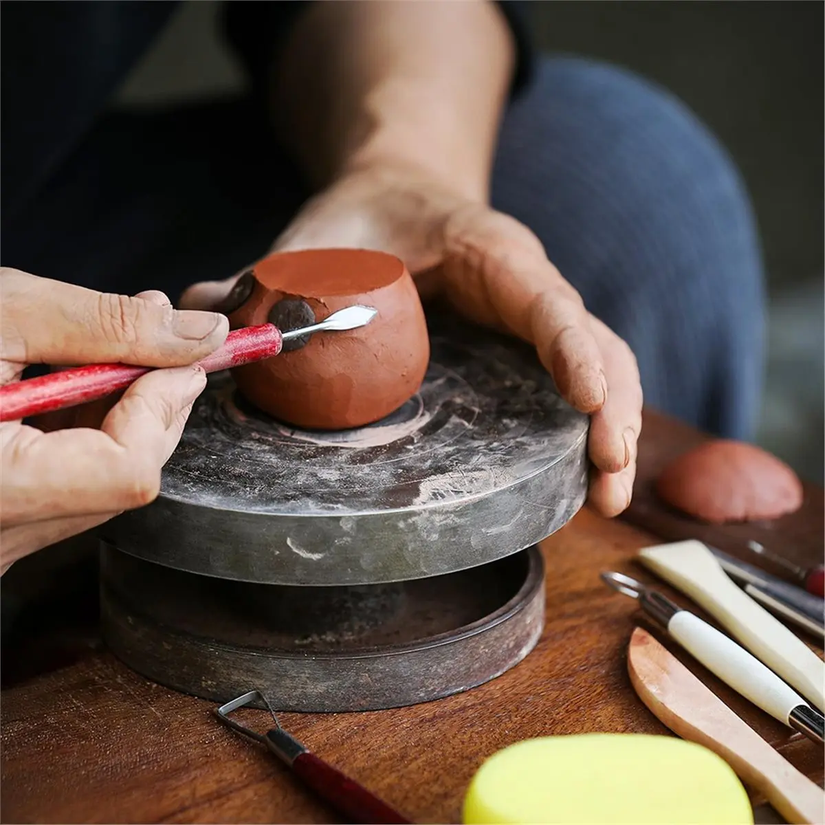 17PCS Clay Sculpting Tools with Wire Pottery Modeling Ceramics Polymer Tools Set for Air Dry Clay Carving