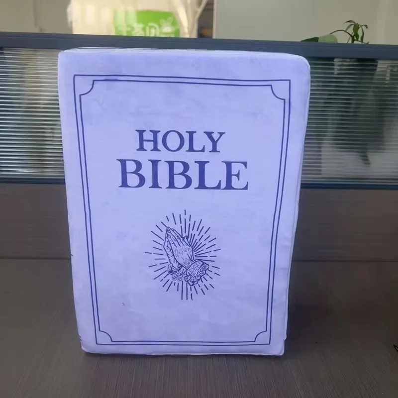 Bible Verse Pillow Faith Plush Pillow Christian Home Accent Bible Pillow Book Plush Throw Cushion Realistic Design Skin-friendly